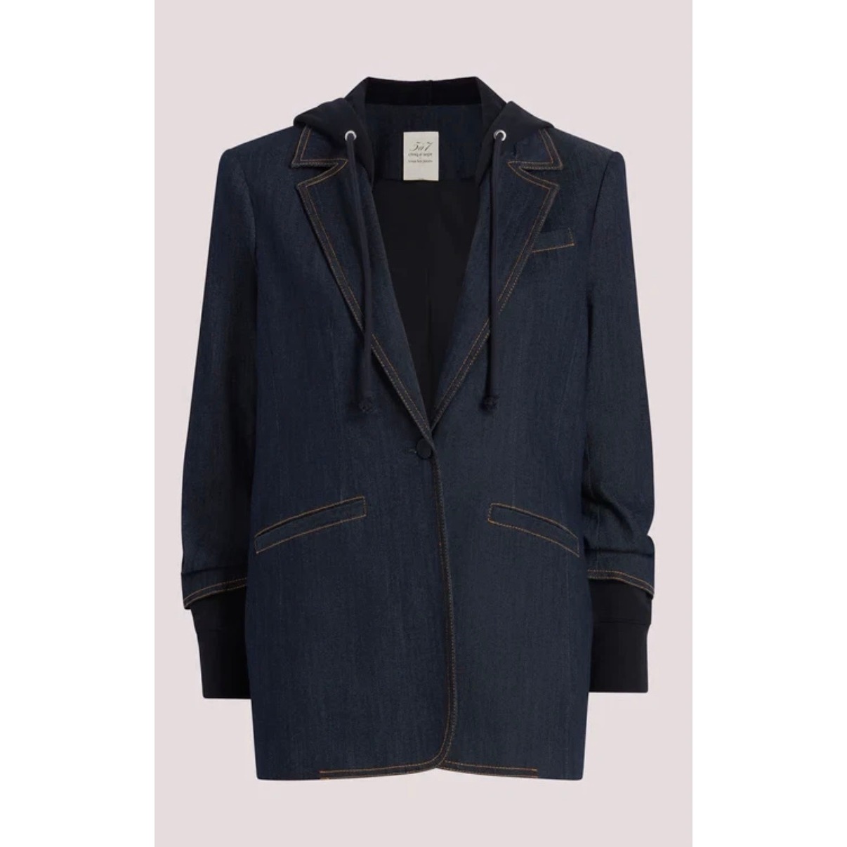 Cinq Sept Khloe Denim Hooded Blazer Navy Size 00
